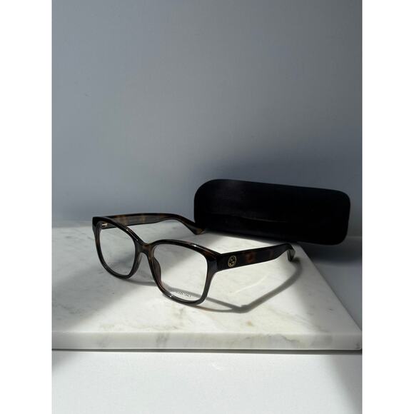 NEW Gucci GG1340O Brown Square Logo Eyeglasses Frames - Picture 3 of 8